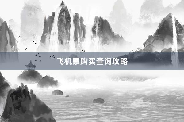 飞机票购买查询攻略