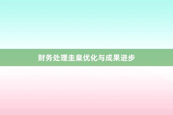 财务处理圭臬优化与成果进步
